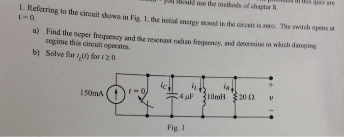 Solved Referring to the circuit shown in Fig. 1, the initial | Chegg.com