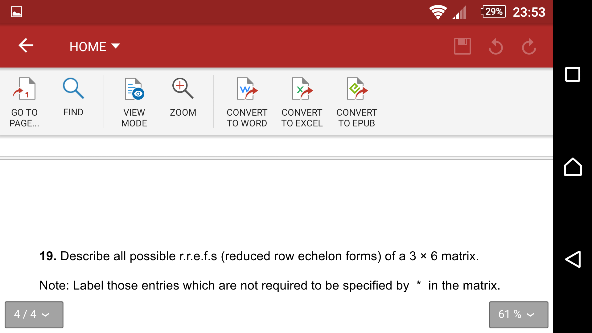 Rref Worksheet Solved Describe all possible r.r.e.f.s (reduced row echelon | Chegg.com