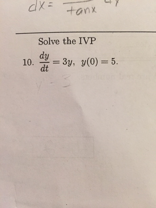 Solved Solve The Ivp Dy Dt 3y Y 0 5