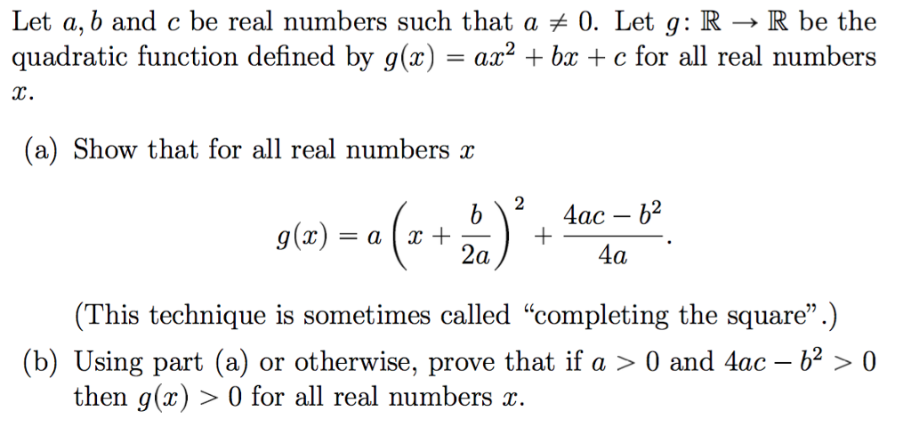 Solved Let A, B And C Be Real Numbers Such That A Notequalto | Chegg.com