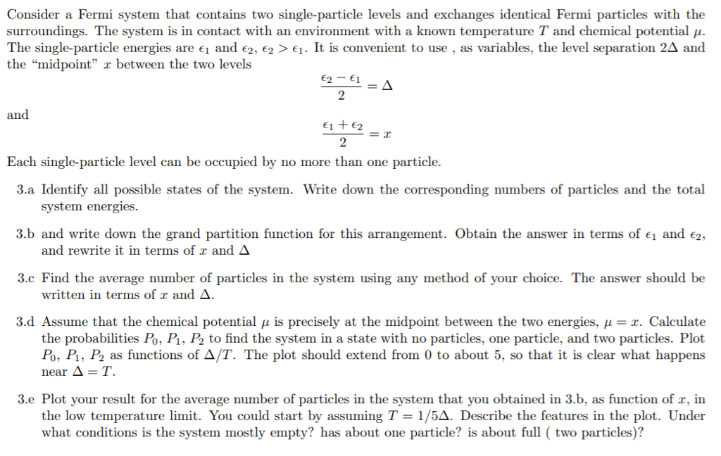 Consider A Fermi System That Contains Two | Chegg.com