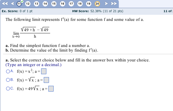 Solved For the function and point below, find f'(a). | Chegg.com