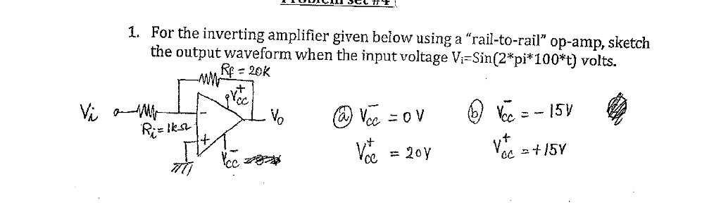 Solved For the inverting amplifier given below using a | Chegg.com