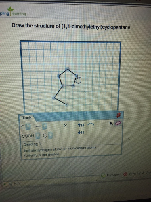 draw the structure of 1 1 dimethylethyl cyclopentane