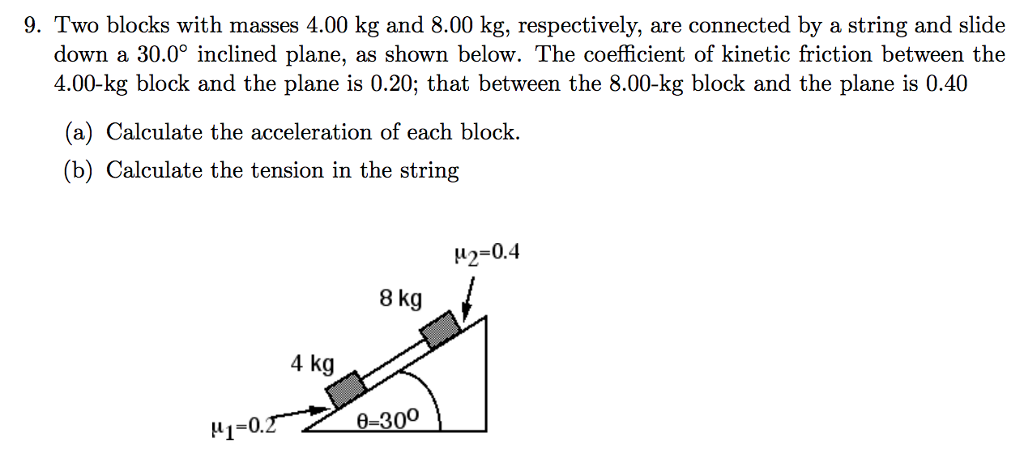 Solved 9. Two blocks with masses 4.00 kg and 8.00 kg, | Chegg.com