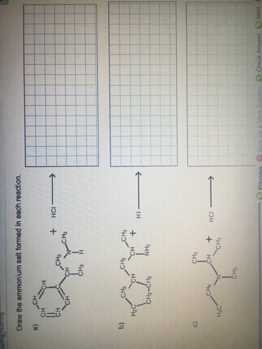 Solved Draw the ammonium salt formed In each reaction.