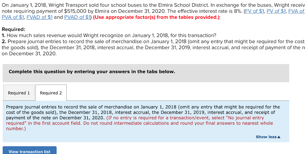 Solved On January 1, 2018, Wright Transport sold four school | Chegg.com