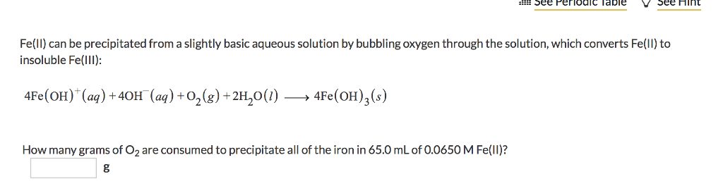 Solved Fe(II) can be precipitated from a slightly basic | Chegg.com