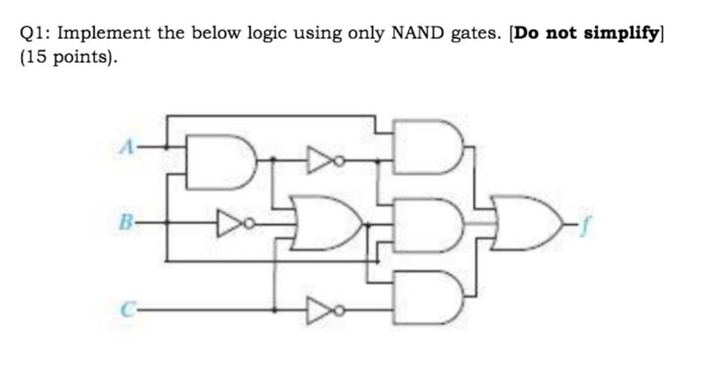 Solved Q1: Implement The Below Logic Using Only NAND Gates. | Chegg.com