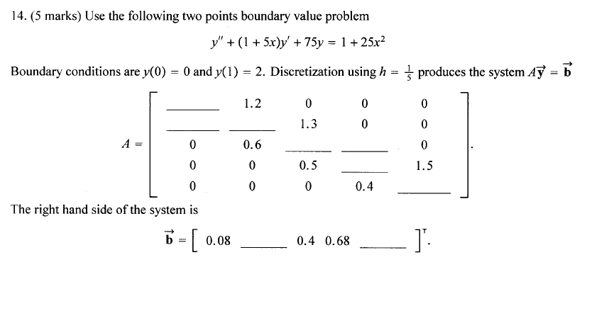 Solved Use The Following Two Points Boundary Value Problem | Chegg.com