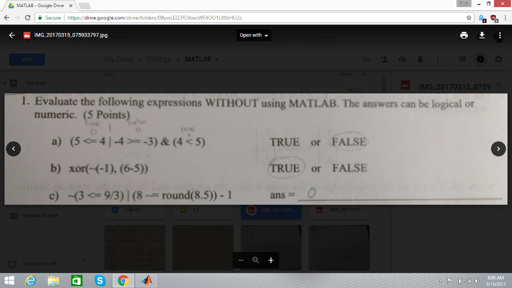 Solved L MATLAB Google Drive C Secure h ps://drive | Chegg.com