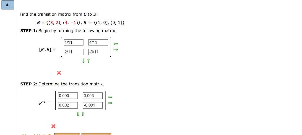 Solved Find The Transition Matrix From B To B'. B = {(3, | Chegg.com