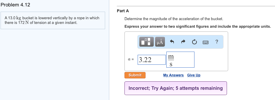 Solved Problem 4.12 A 13.0 kg bucket is lowered vertically | Chegg.com