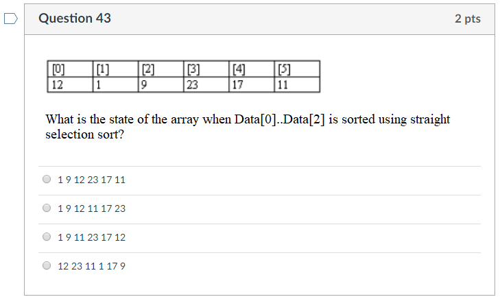Solved D Question 43 2 pts 12 1 9 23 1711 What is the state | Chegg.com