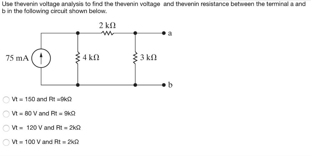 Solved Use thevenin voltage analysis to find the thevenin | Chegg.com