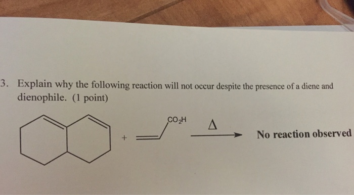 Solved Explain why the following reaction will not occur | Chegg.com