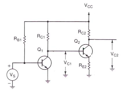 Solved Given: Above circuit, RC1 = 6000Ω, RC2 = 2000 Ω, RE2 | Chegg.com