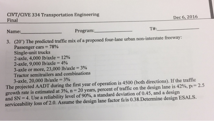 solved-the-predicted-traffic-mix-of-a-proposed-four-lane-chegg