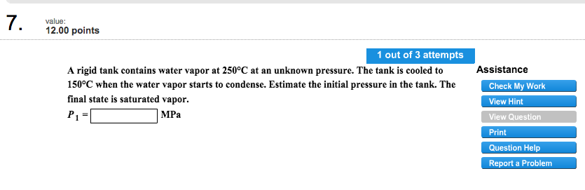 Solved A Rigid Tank Contains Water Vapor At 250 Degree C At 