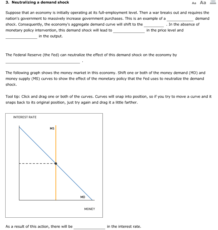 Solved 3. Neutralizing a demand shock Suppose that an | Chegg.com