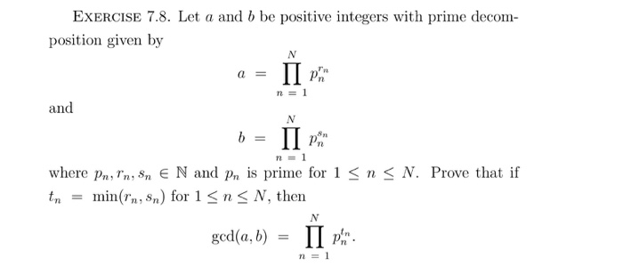 Solved Let a and b be positive integers with prime | Chegg.com