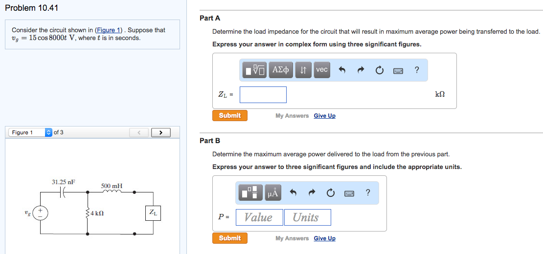 Solved Problem 10.41 Consider the circuit shown in (Figure | Chegg.com