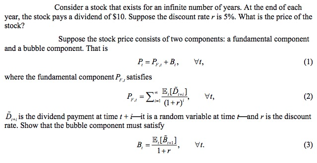 Solved Consider a stock that exists for an infinite number | Chegg.com