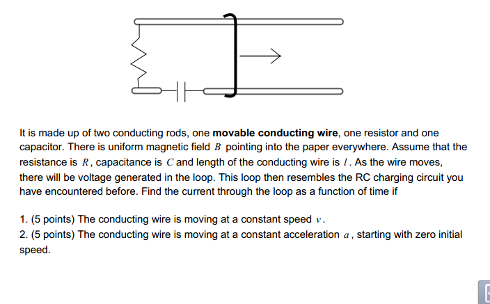 Solved the answer to the first one is I = Blv/R I need help | Chegg.com