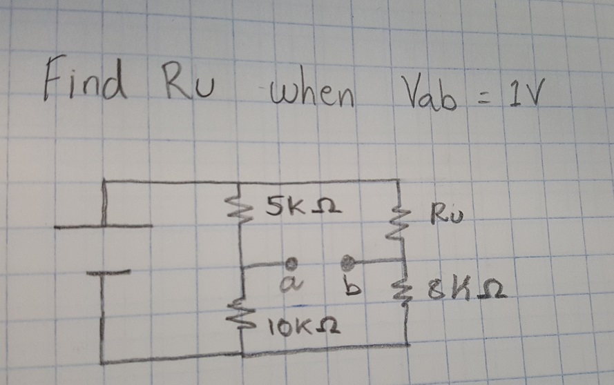 Solved Find Ru when V_ab = 1V | Chegg.com