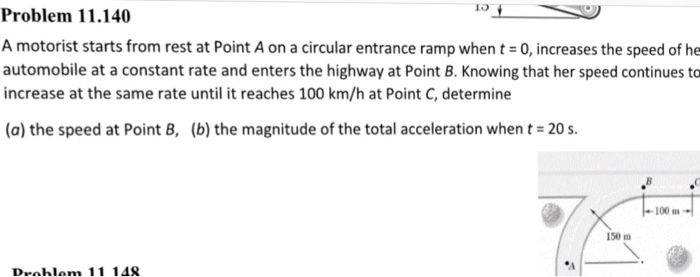 Solved A Motorist Starts From Rest At Point A On A Circular | Chegg.com