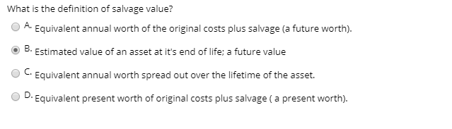 What Is The Definition Of Salvage Value