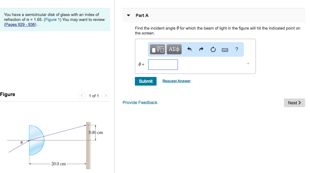 Solved You have a semicircular disk of glass with an index Solved You have a semicircular disk of glass with an index