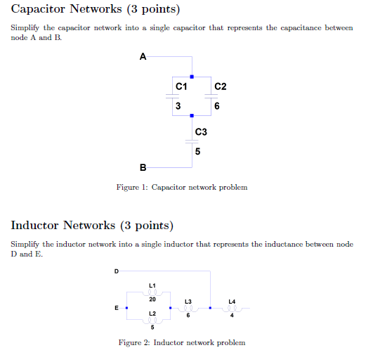Solved Capacitor Networks Simplify The Capacitor Network