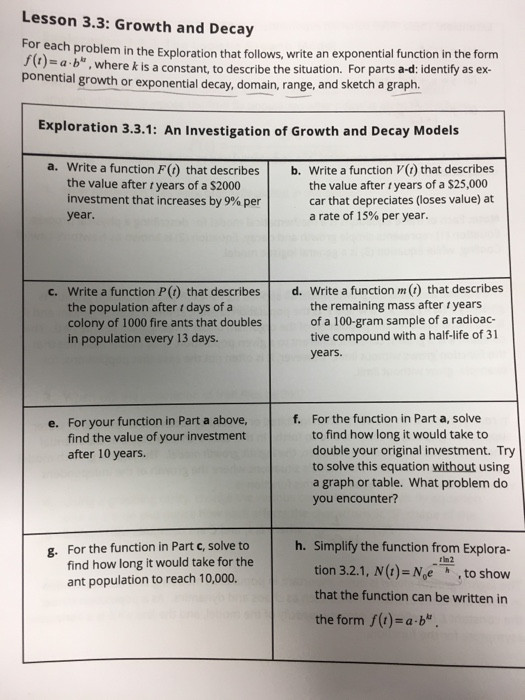 Growth and decay examples image