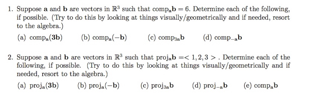 Solved Suppose A And B Are Vectors In R^3 Such That Comp_ab | Chegg.com