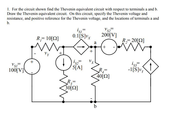 Solved For the circuit shown find the Thevenin equivalent | Chegg.com