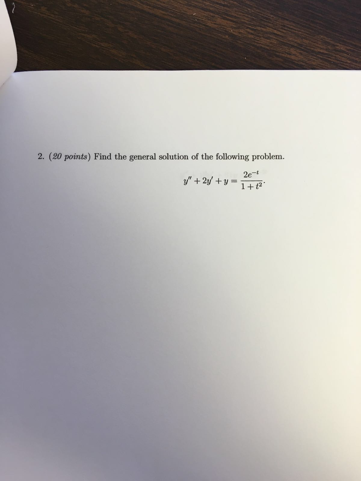 Solved Find The General Solution Of The Following Problem. | Chegg.com