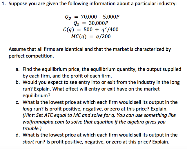 Solved Suppose You Are Given The Following Information About | Chegg.com