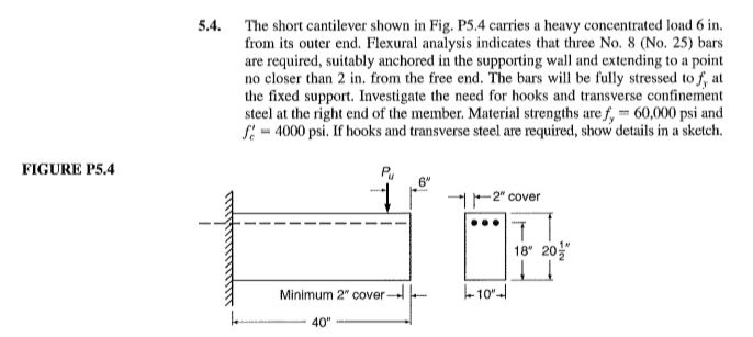 Solved The short cantilever shown in Fig. P5.4 carries a | Chegg.com