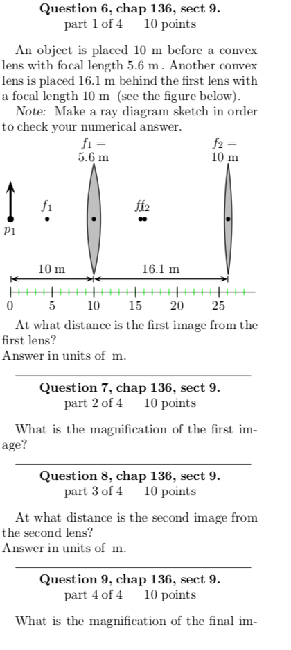Solved Please only answer 9: What is the magnification of | Chegg.com