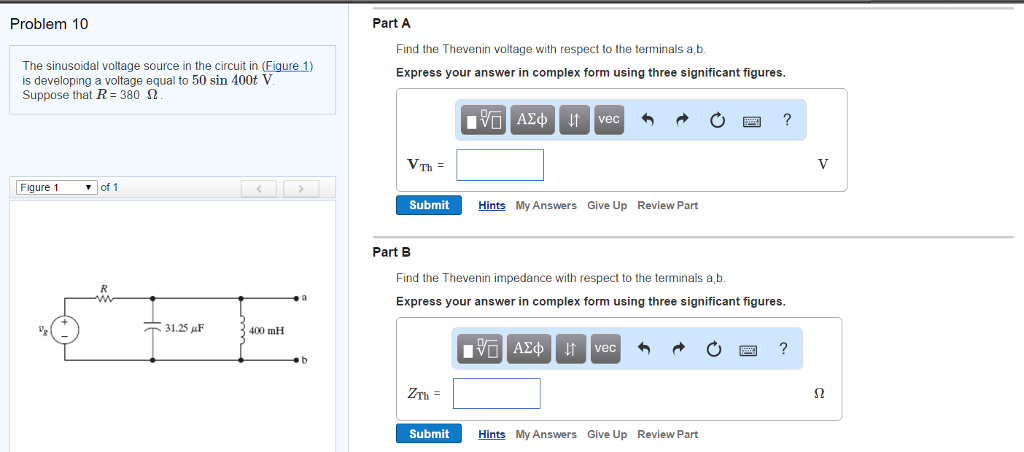 Solved The sinusoidal voltage source in the circuit in | Chegg.com