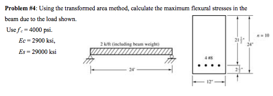 Solved Using The Transformed Area Method, Calculate The 