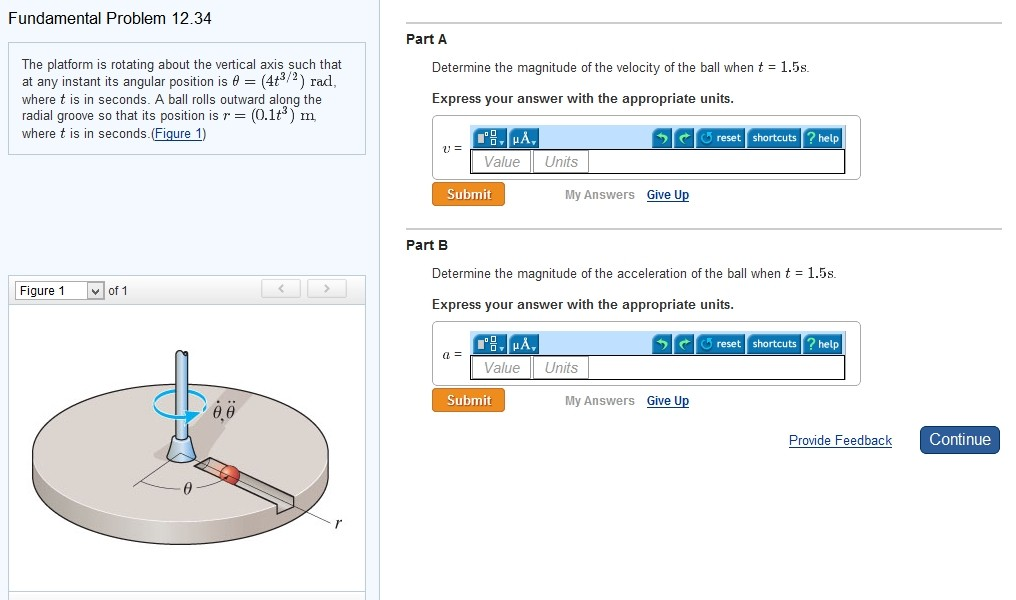 Solved The platform is rotating about the vertical axis such