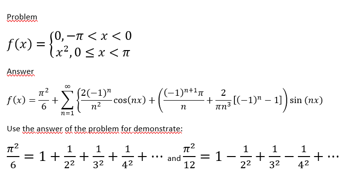 Solved Proble F X 2 Answer Cos Nx [ 1 N 1sin Nx