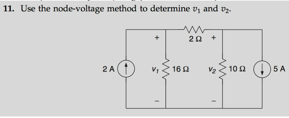 solved-11-use-the-node-voltage-method-to-determine-v1-and-chegg