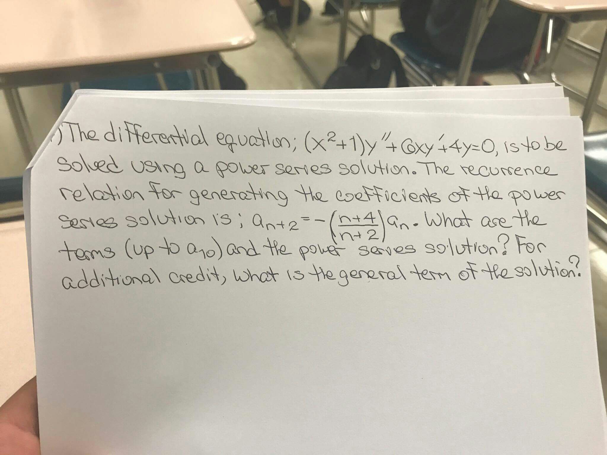 Solved The differential equation: (X^2 + 1)Y" + 6XY + 4Y = | Chegg.com