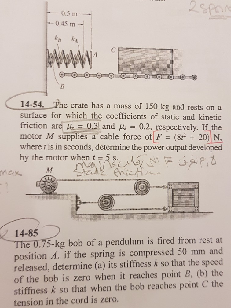 Solved The crate has a mass of 150 kg and rests on a