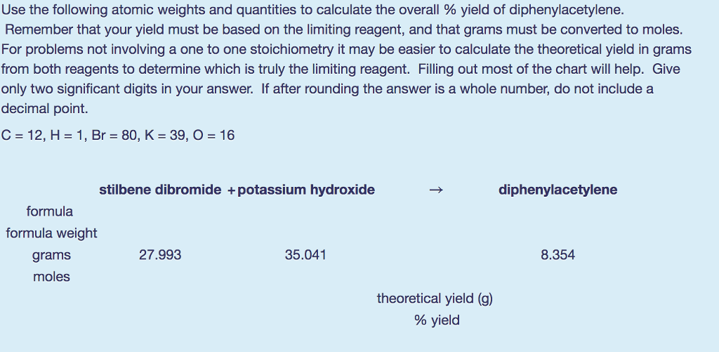 Solved Use the following atomic weights and quantities to