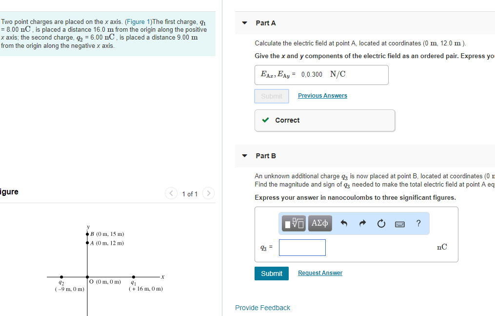 Solved Two point charges are placed on the x axis. (Figure | Chegg.com