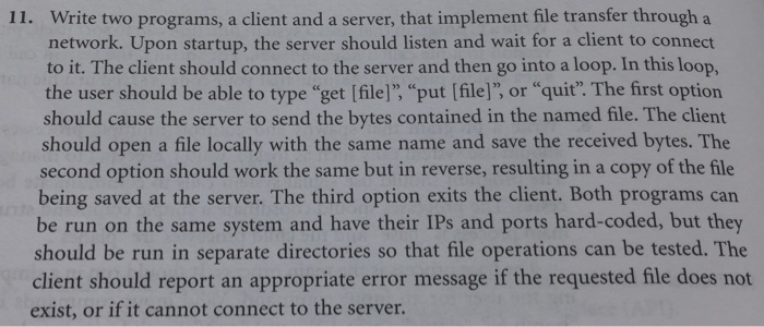 Solved Write two programs, a client and a server, that | Chegg.com